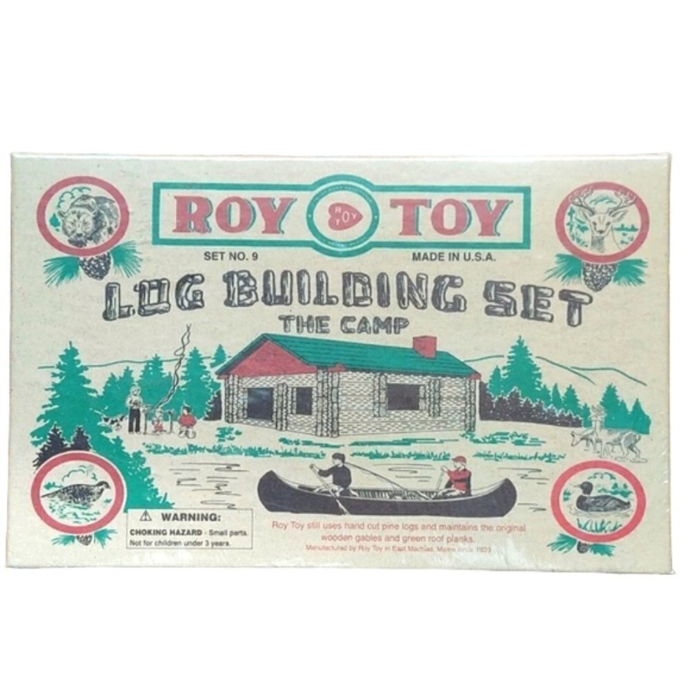 Roy Toy, Set # 9, The Camp, 37 Piece Pine Log Building Set